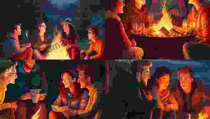 An Illustration Of A Group Of Friends Gathered Around A Campfire, Sharing Stories And Laughter Under A Canopy Of Twinkling Stars Across The Miles: Poems Of Fantasy Faith And Fun
