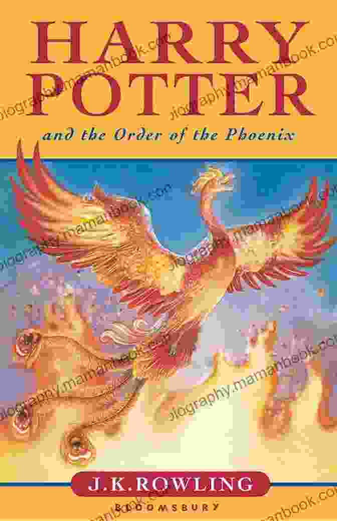 Harry Potter And The Order Of The Phoenix Book Cover, Featuring Harry Potter's Silhouette Against A Fiery Orange Backdrop Harry Potter And The Order Of The Phoenix